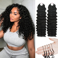 Extensions de cheveux humains Remy bouclés birmans à pointes plumes, réutilisables, super double drawn, micro-liens, sans perte, 12-24 pouces
