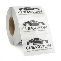Étiquettes transparentes amovibles résistantes aux UV et imperméables en PVC pour pare-brise de véhicule, informations pour concessionnaires automobiles et fabricants de voitures
