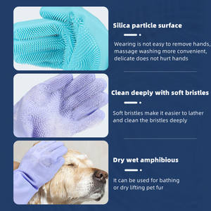 Guantes de Baño para Mascotas de Silicona de Grado Alimenticio, Guantes de Cepillado para Perros y Gatos, Ideales para Bañar y Dar Champú (Paquete de 2) - Product Image 4