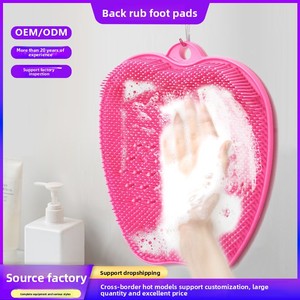 Multi-Functional Bathroom Bath <b>Brush</b> and Foot Mat <b>Back</b> Lazy Suction Cup Stick with Rubbing Hands Pad - Product Image 5