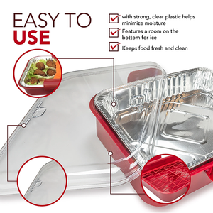 2 en 1 soporte de pan de aluminio saludable/portador de plato para hornear de aluminio/bandeja de papel de aluminio para calentar alimentos juego de viaje para fiestas - Product Image 3