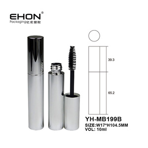 Tube de mascara vide en argent, cylindre en plastique pour mascara avec brosse, emballage personnalisé pour sérum cosmétique pour cils - Product Image 2