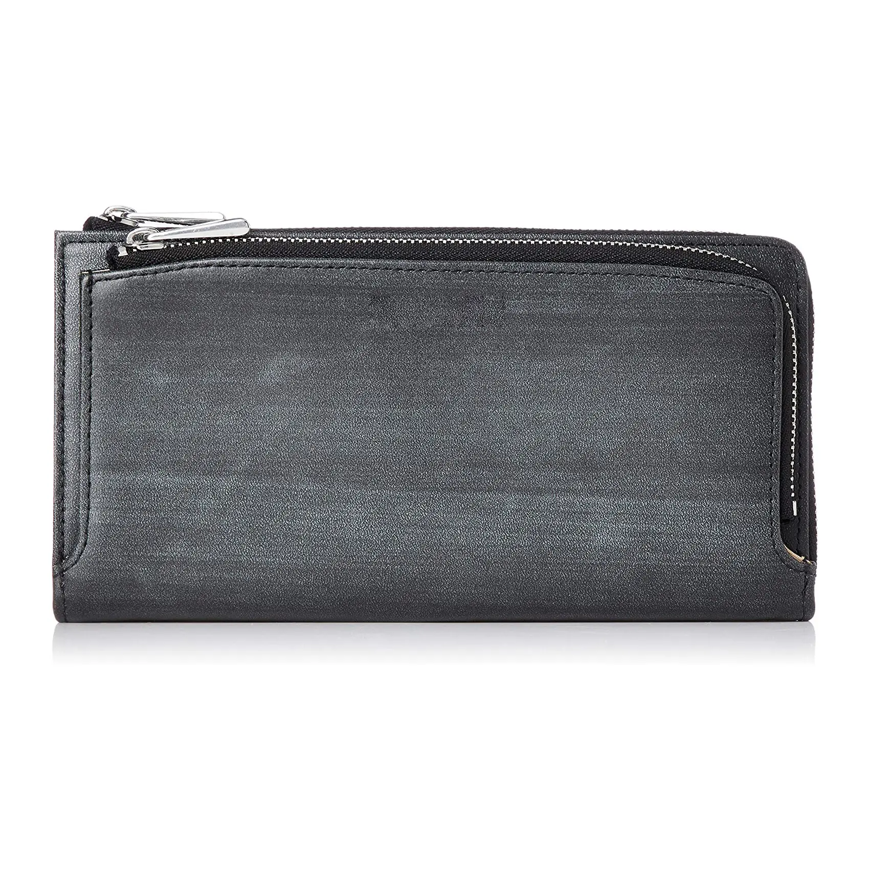 Multifunctional Dark Blue Rounded Zipper Long Leather Wallet Zipper Long Wallet For Men Genuine Leather