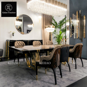 Đồ Nội Thất Gia Đình Bàn Ăn 6 8 Ghế Sang Trọng Bàn Ăn Hiện Đại Ý Hình Chữ Nhật Bằng Đá Cẩm Thạch Bàn Ăn Đặt 6 Chỗ Ngồi - Product Image 2