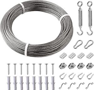 ชุดราวสายไฟ1/8 " - 1/2" ขั้วปลายขากรรไกรสแตนเลสแบบ SS316สำหรับสายเคเบิลลวดสลิง - Product Image 3