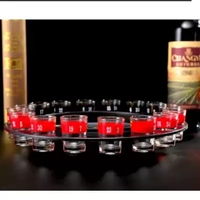 Verre à liqueur Roulette Nouveauté Cadeaux Drinking Party Game Set Roulette à boire avec 16 tasses en verre