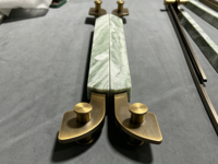 Poignées de porte en acier inoxydable et en pierre, poignées en marbre naturel, sur mesure pour les portes en verre d'hôtel