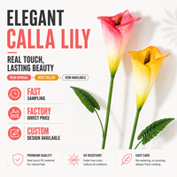 Fleur artificielle de lys calla en gros pour la décoration de mariage et de la maison, résistante aux UV, à longue tige, arrangement floral artificiel