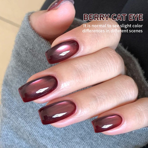 Vernis à ongles XEIJAYI haut de gamme, simple, blanc et violet, à base de perles de verre œil de chat, longue durée, <span class=keywords><strong>manucure</strong></span> française, salon - Product Image 5
