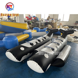Lớn xách tay Inflatable cá mập chuối cá đồ chơi Dễ Thương Vải buồm thuyền dân cư Đảng tối đa 500kg đặt hàng tối thiểu 1 mảnh - Product Image 1