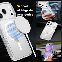 Coque de téléphone magnétique transparente anti-jaunissement en TPU et PC hybride pour chargement sans fil, compatible iPhone 18 17 16 15 Pro Max – Vente en gros