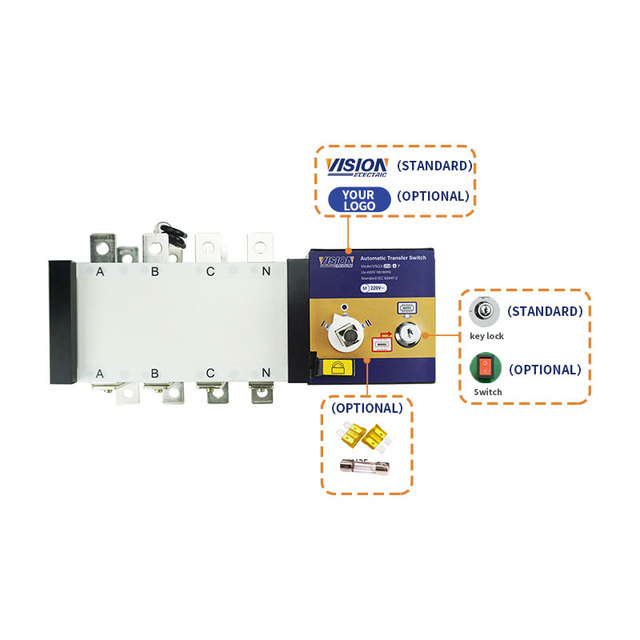 Generator ATS Switch 2500A Automatic Transfer Switch 300A 500A 630A 800A 1000A 1250A 1600A 2000A 3200A