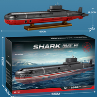 Set de Construcción de Bloques de Submarino de la Clase Typhoon, Proyecto 941 Akula, Submarinos de Misiles Balísticos de Energía Nuclear, Escala 1/250