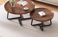 Table basse moderne avec plateau en bois et structure en métal pour salon, durable, facile à nettoyer, avec un design simple de table d'appoint pour canapé