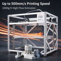 Imprimante 3D AX-D1000PRO à Plateforme Anti-Chute Haute Température, PLA, Volume d'Impression 1000mm, Nivellement Automatique, Détection de Filament, WiFi, USB, 500mm