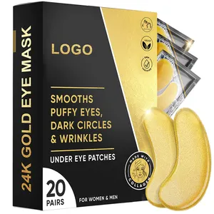 Private Label Cuscinetti di Gel Occhio Idrogel di Cristallo 24K del Collageno Coreano Maschera per Gli Occhi Sotto Gli Occhi di Patch