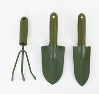 Ensemble d'outils de jardinage 3 pièces en acier au carbone : truelle, pelle de transplantation, cultivateur, râteau pour la plantation et le creusement