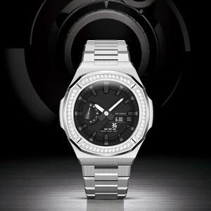 Kit de modification pour <span class=keywords><strong>Casioak</strong></span> GA2100 Luxury Case avec vis Bracelet en métal pour GA-2100/2110 Refit Kit avec outil pour montre Gshok - Product Image 4