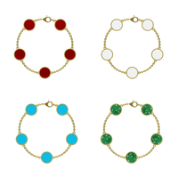 Bijoux de luxe Bracelet trèfle à quatre feuilles double face 13 mm pour femme Bijoux de mode Bracelet en or 18 carats