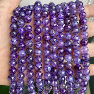 ลูกปัดอาเกตสีดำเทาลูกปัดสำหรับทำเครื่องประดับ4/6/8/10/12มม. - Product Image 3