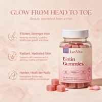 Gummies véganes de biotine en gros 10000mcg – Favorise la croissance saine des cheveux, l'éclat de la peau et des ongles forts – Complément alimentaire sans OGM