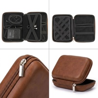 Organisateur de câbles portable de voyage avec fermeture éclair pour gravure laser, étui de rangement pour écouteurs et chargeurs en similicuir avec gravure personnalisée
