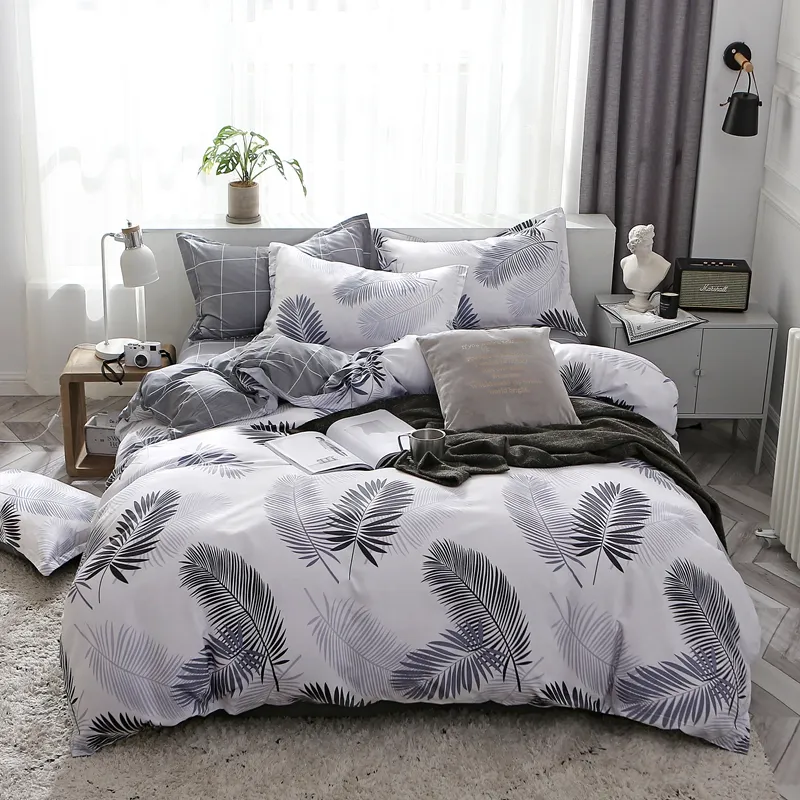 Luxury Low MOQ Printed Custom 4PCS 100% Polyester Bedding Set Cotton 3D Duvet Cover Set Twin Queen King Size Sets