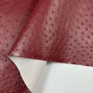 Hot selling products special material embossing process ostrich pattern PVC leather for bags shoes
