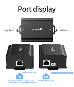 BT Gigabit POE 1000Mbps IEEE802.3at/BT 48V 24V3A 72W การแยก PTZ กล้อง CCTV เกตเวย์จอภาพสีดำกันน้ำโลหะ - Product Image 2