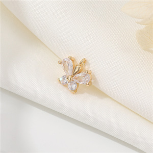 Dijes de Circonita Cúbica al por Mayor con Forma de Flor de Cerezo, Dijes de Arcoíris para Hacer Joyas, Collares, Pendientes, Accesorios de Joyería - Product Image 3