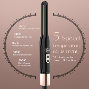 Mini fer à friser et lisseur de cheveux, température réglable à 5 vitesses, 120-200C, pour cheveux secs, avec fonction d'arrêt automatique - Product Image 1