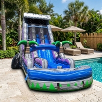 Toboggan aquatique gonflable double piste robuste certifié CE en PVC pour fêtes de jardin, parcs aquatiques et opérateurs de location