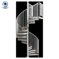 Escalier en colimaçon élégant Prima Structure en acier Escalier vertical peu encombrant personnalisé