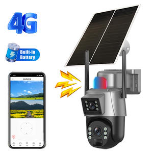 كاميرا مراقبة خارجية للمنزل تعمل بالطاقة الشمسية مع 3 عدسات بدقة 6 ميجابكسل وتكبير 10x ودوران 360 درجة ومقاومة للماء IP67 مع خاصية اكتشاف الحركة واتصال واي فاي/4G وبطاقة ذاكرة - Product Image 1