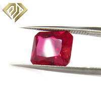 Rubis corindon pierres précieuses à vendre octogone princesse coupe 5 # rouge corindon rubis synthétique pour la fabrication de bijoux