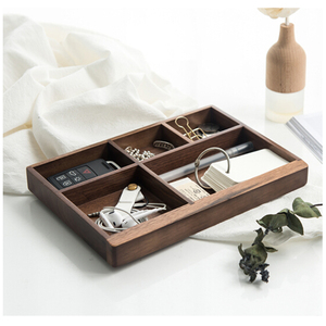 Wooden key storage box enters <span class=keywords><strong>the</strong></span> door shoe cabinet entrance storage box watch wallet sundries coffee table organizer - Product Image 2
