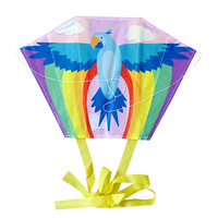 Cerf-volant de poche pour enfants, de haute qualité, personnalisé, facile à faire voler, en forme de dessin animé, sans armature, motif perroquet, pour l'extérieur