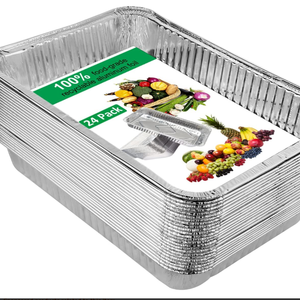 풀 사이즈 깊은 중간 얕은 중장비 팬 실버 가정용 서빙 팬 채핑 요리 알루미늄 트레이 용기 - Product Image 1