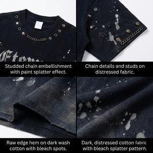 Camiseta de moda urbana de algodón 100% de alto gramaje personalizada, proveedor líder, camiseta oversize informal con cuello redondo y lavado vintage para hombre - Product Image 2