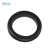 YaoKuan Anneaux de protection plats en caoutchouc, manchon de câble en silicone noir étanche, anneau de sortie double face pour enroulement de câble, National