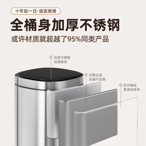 Cubo de Basura Inteligente con Sensor de Acero Inoxidable, Redondo, 4 kg, Batería Integrada, para Uso en el Hogar, Cocina, Dormitorio, Baño - Product Image 4
