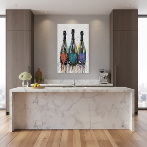 Modern <b>Kitchen</b> Wall Art: Champagne Bottles Printed Canvas Print,<b>WRAPPED</b> CANVAS - Product Image 3