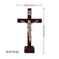 Décorations murales en bois faites à la main, grandes croix religieuses à suspendre, pendentifs en bois de Jésus, breloques catholiques, enseignes murales