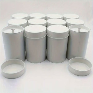 Scatole di Latta Rotonde per Tè in Metallo Nero Opaco Senza Saldature, Personalizzabili, Impilabili, per Biscotti e Tè, Pronte per la Spedizione (RTS) - Product Image 2