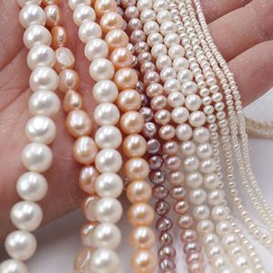 <span class=keywords><strong>Perles</strong></span> en vrac en gros perle d'eau douce blanche véritable et cultivée enfilées ensemble pour un look naturel - Product Image 4