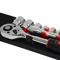 Jeu de clés à cliquet en acier au carbone 12 pièces - Kit d'outils à douilles multifonction (4-13 mm) pour la réparation et l'entretien automobile (compact et complet)