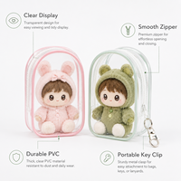 Sac à dos Ita transparent en PVC pour poupées, mini sac de présentation pour maquillage, pochette de transport pour jouets en peluche, avec fermeture éclair, cadeau personnalisé OEM, vente en gros