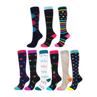Chaussettes de compression en polyamide pour femmes, sport, course à pied, logo privé, dropshipping, fantaisie, 20-30 mmhg, graduées, infirmières