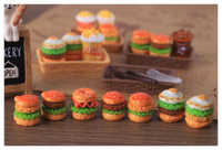 Hamburger miniature réaliste en résine, jouets pour enfants, articles de restauration rapide, jeux de simulation, accessoires pour maison de poupées, école maternelle