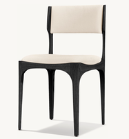 Chaise de salle à manger de luxe en bois massif, style minimaliste, avec revêtement en velours épais, pour maison moderne, villa ou restaurant